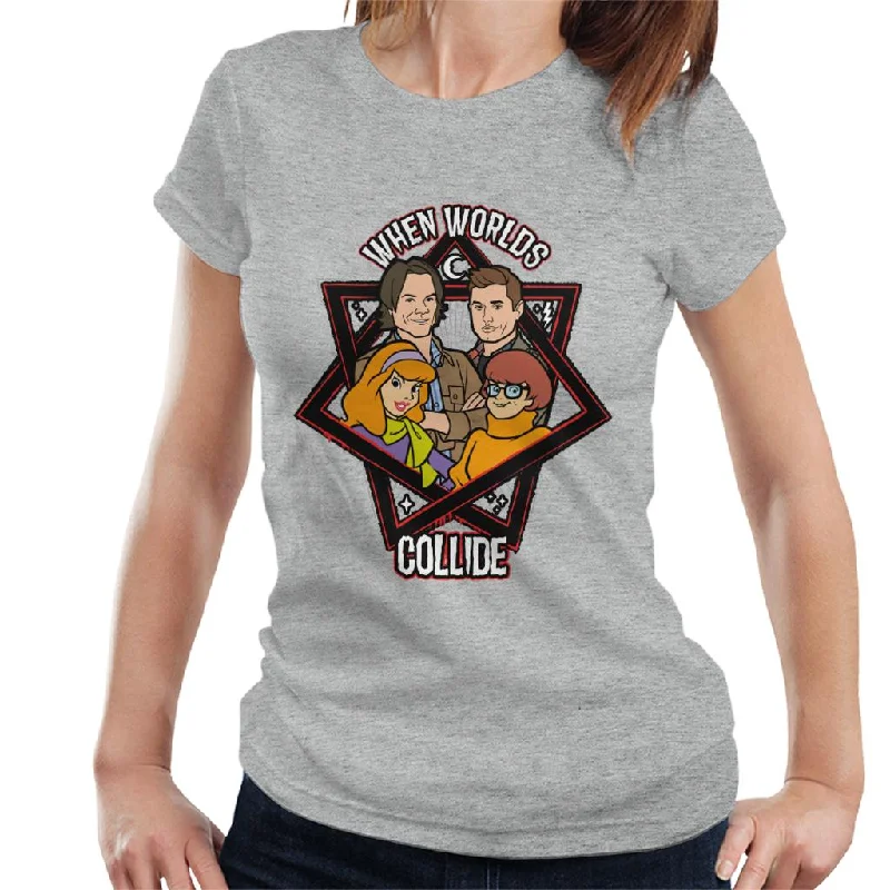 ScoobyNatural When Worlds Collide Women's T-Shirt Print Jacquard Patchwork