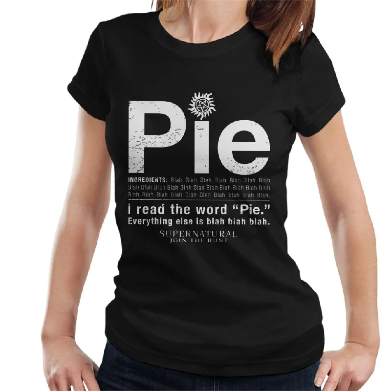 Supernatural I Read The Word Pie Women's T-Shirt Graphic T-Shirt Round Neck Polyester