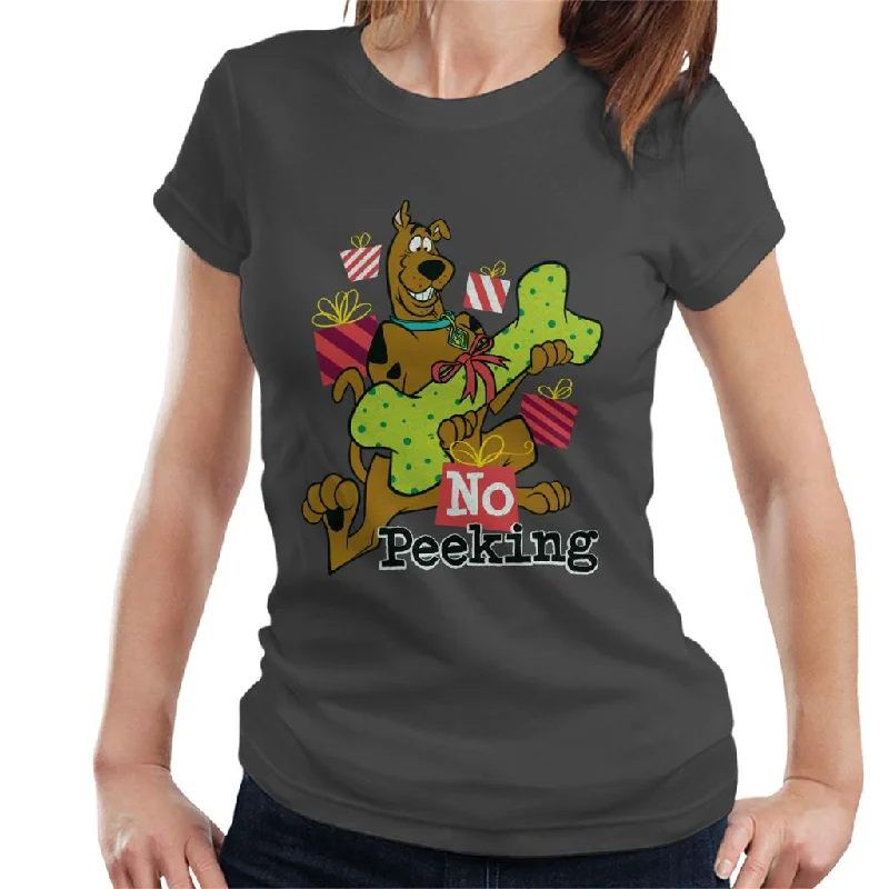 Scooby Doo Christmas No Peeking Women's T-Shirt Elasticated Padded Insulated