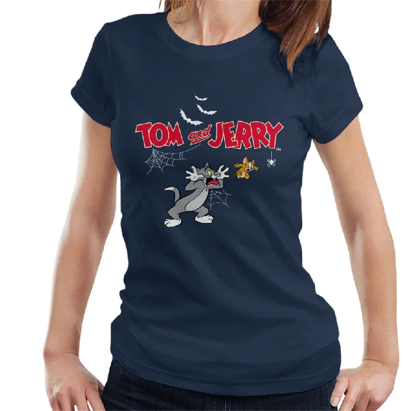 Tom and Jerry Halloween Jump Scare Women's T-Shirt Modern Contemporary Chic