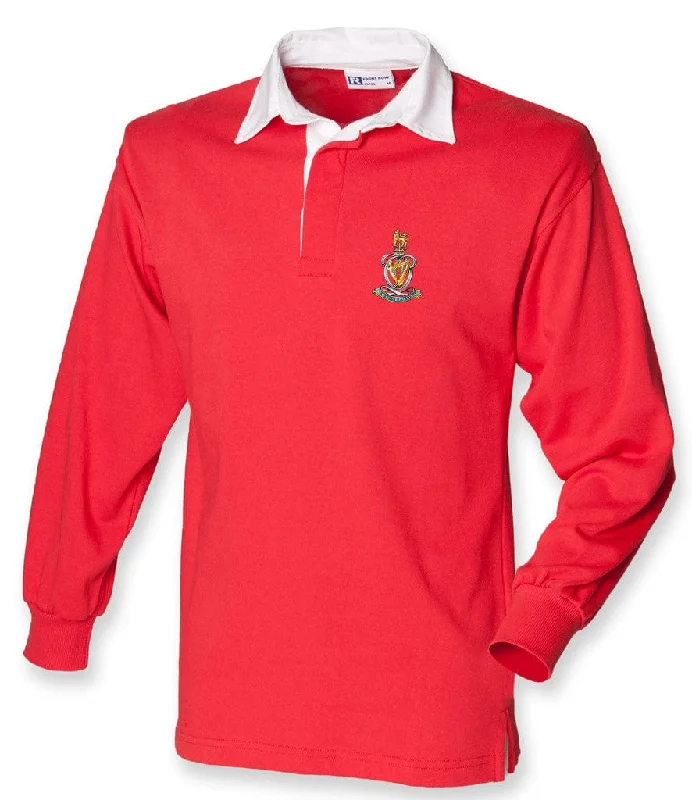Queen's Royal Hussars Long Sleeve Rugby Shirt Fleece Fabric Down Fabric Feather Fabric
