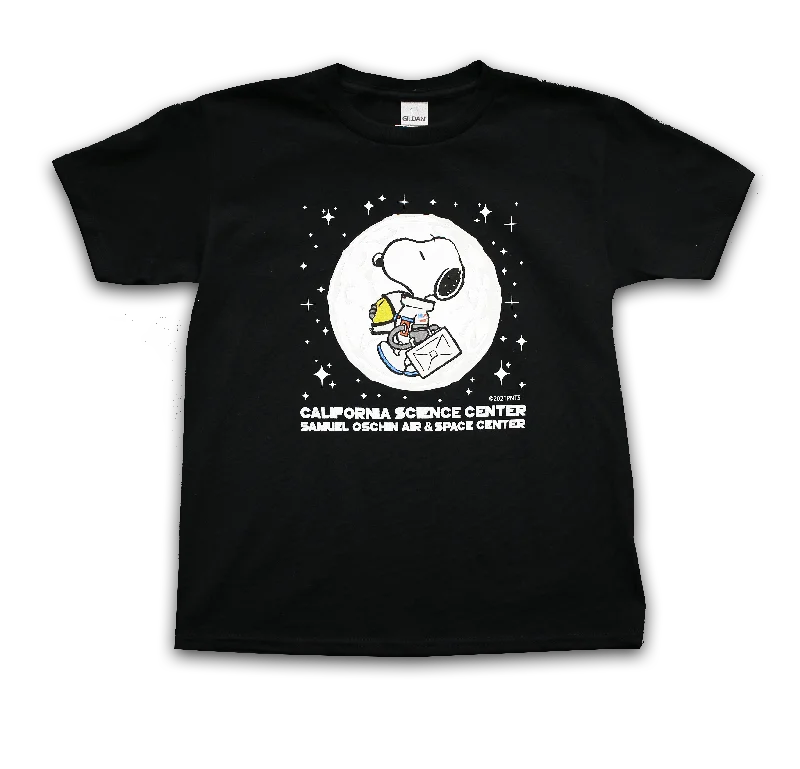 Snoopy on the Moon Shirt Adult Front Pockets Side Pockets Patch Pockets