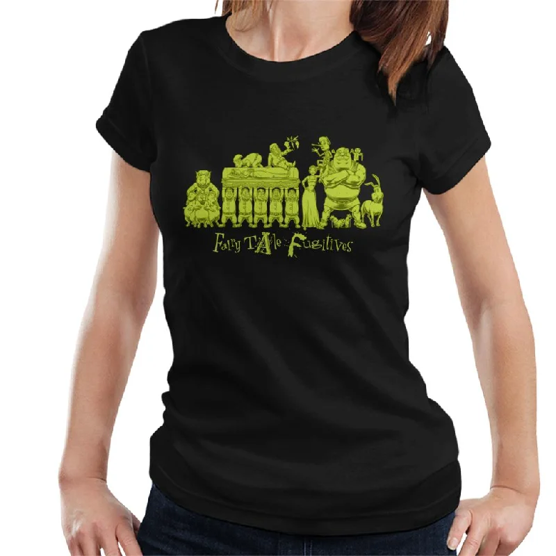Shrek Fairy Tale Fugitives Women's T-Shirt Spandex Blend Rayon Blend Denim Blend