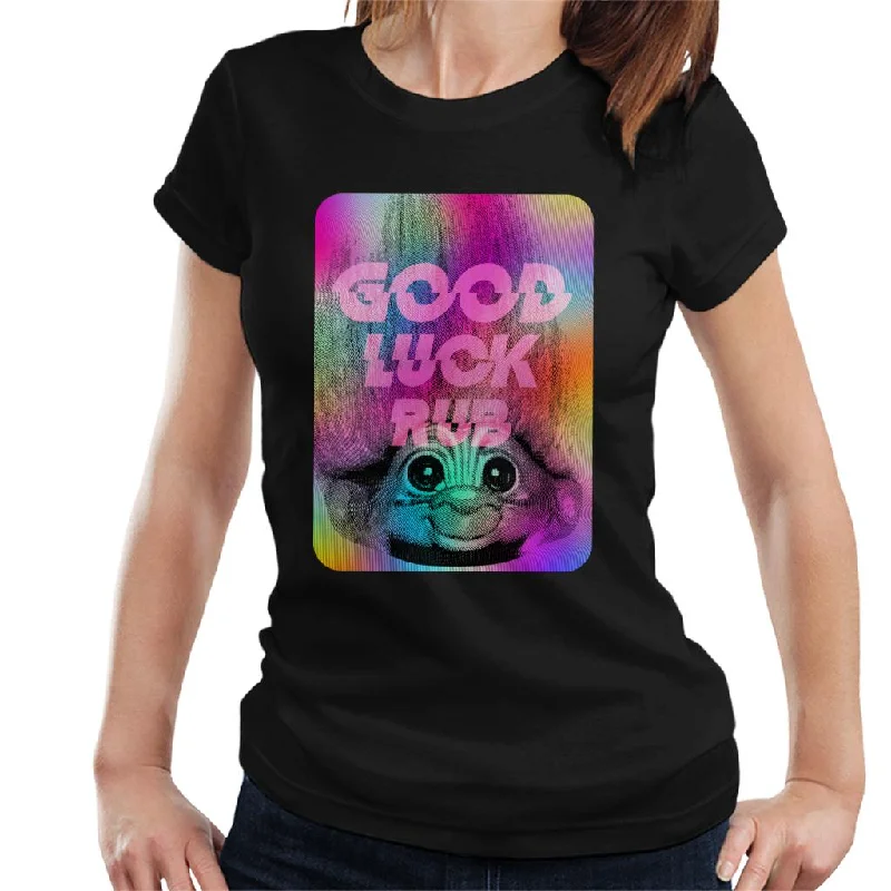 Trolls Good Luck Rub Women's T-Shirt Striped Floral Plaid