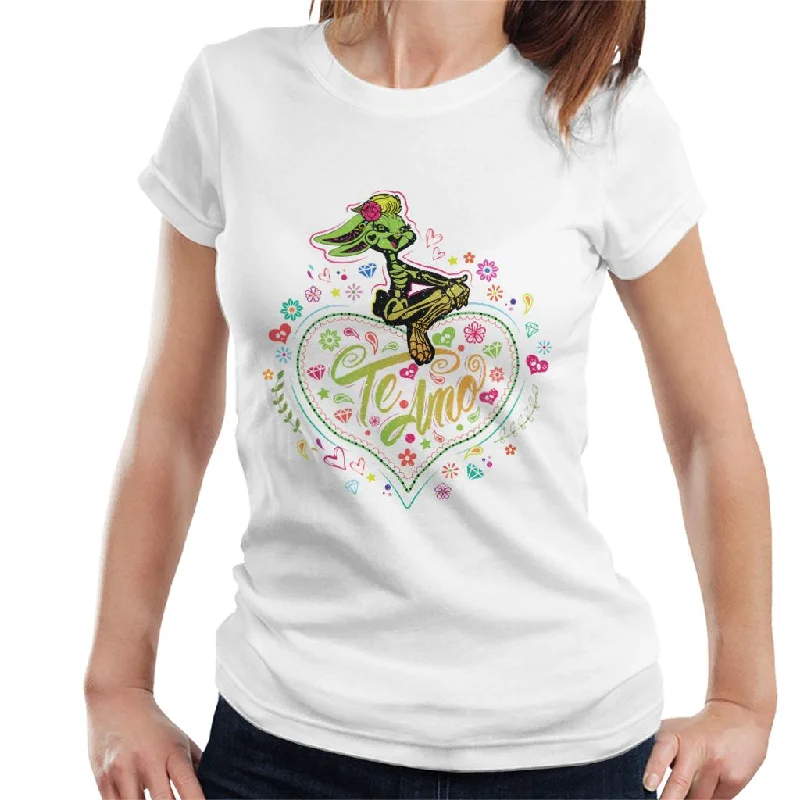 Looney Tunes Halloween Lola Bunny Te Amo Women's T-Shirt Front Pockets Side Pockets Patch Pockets