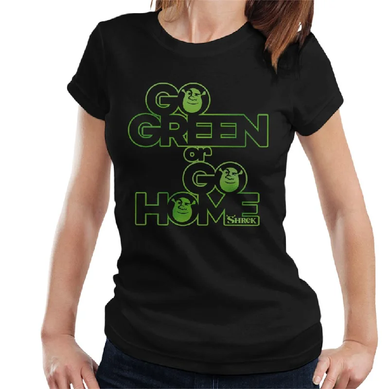 Shrek Go Green Or Go Home Women's T-Shirt Fleece Fabric Down Fabric Feather Fabric