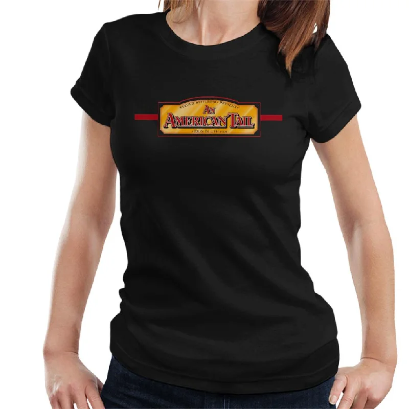 An American Tail A Don Bluth Film Logo Women's T-Shirt Sequined Glittery Shiny