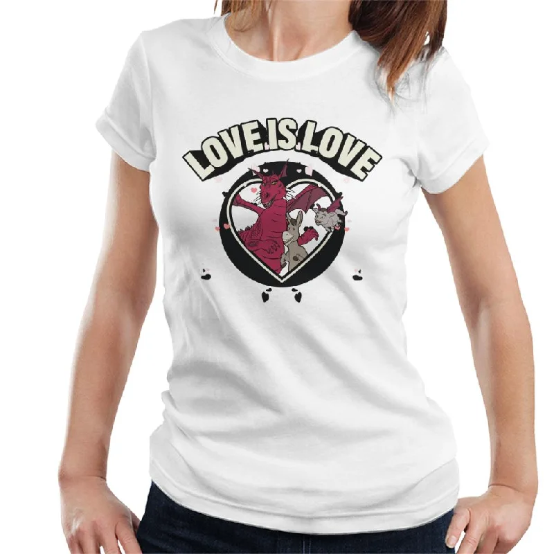 Shrek Donkey And Dragon Love Is Love Women's T-Shirt Terry Blend Velvet Blend Canvas Blend