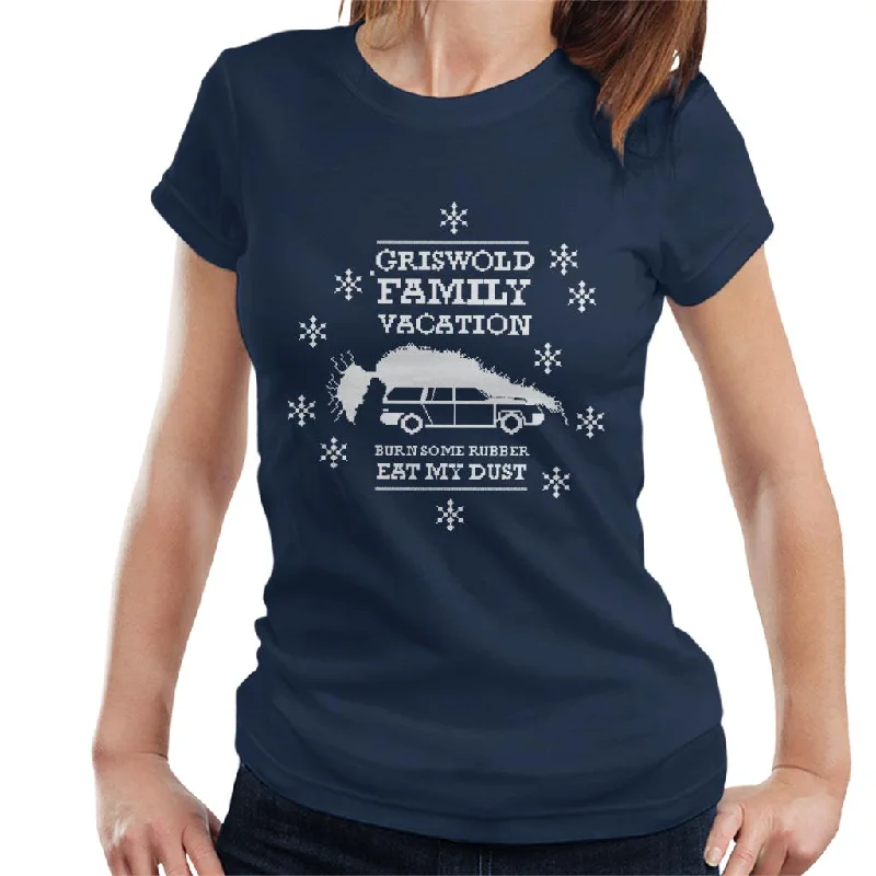 National Lampoon's Christmas Vacation Griswold Family Women's T-Shirt Collared T-Shirt Boat Neck A-Line