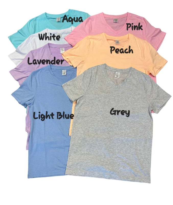 Women's VNeck Sublimation Tshirts Welt Pockets Slit Pockets