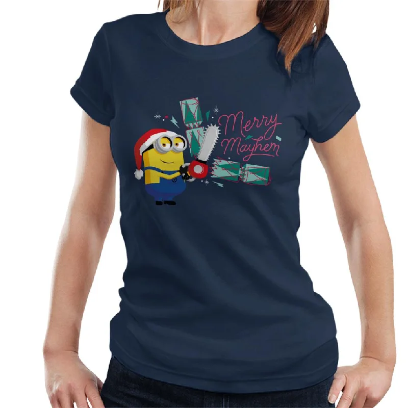 Minions Christmas Merry Mayhem Women's T-Shirt Plaid T-Shirt Polka Dot Checkered