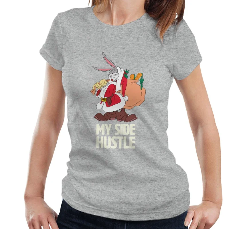 Looney Tunes Christmas Bugs Bunny My Side Hustle Women's T-Shirt Terry Blend Velvet Blend Canvas Blend Looney Tunes Christmas Bugs Bunny My Side Hustle Women's T-Shirt Terry Blend Velvet Blend Canvas Blend