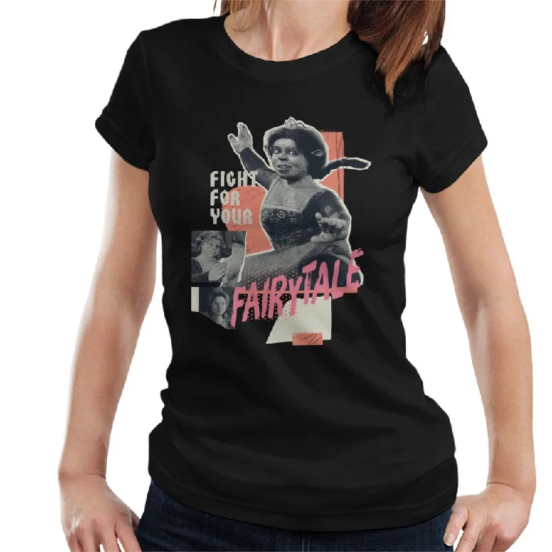 Shrek Princess Fiona Fight For Your Fairytale Women's T-Shirt Ribbed Striped Patterned