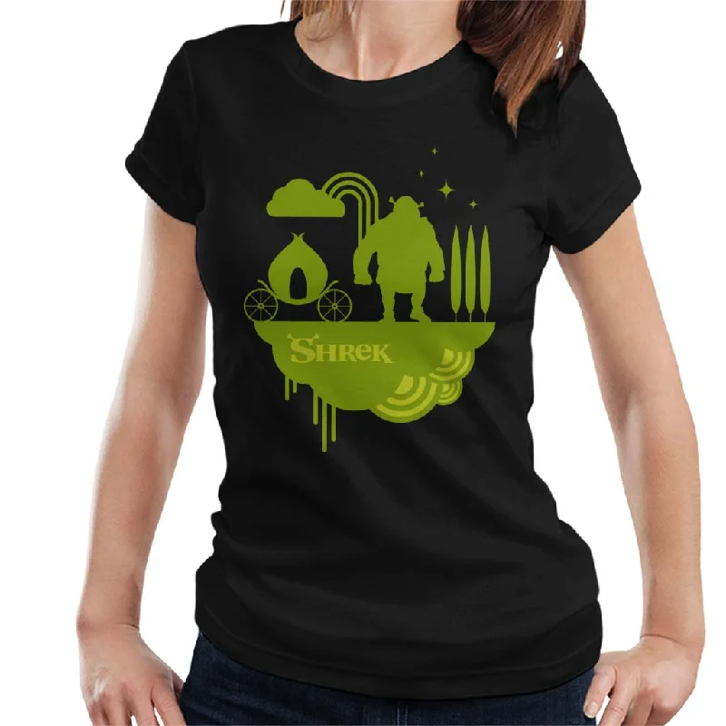 Shrek Silhouette Women's T-Shirt Satin Fabric Silk Fabric Chiffon Fabric