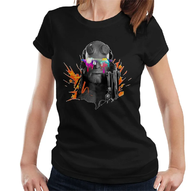 Hellboy II Paint Splatter Women's T-Shirt Cotton Fabric Linen Fabric Terry Fabric