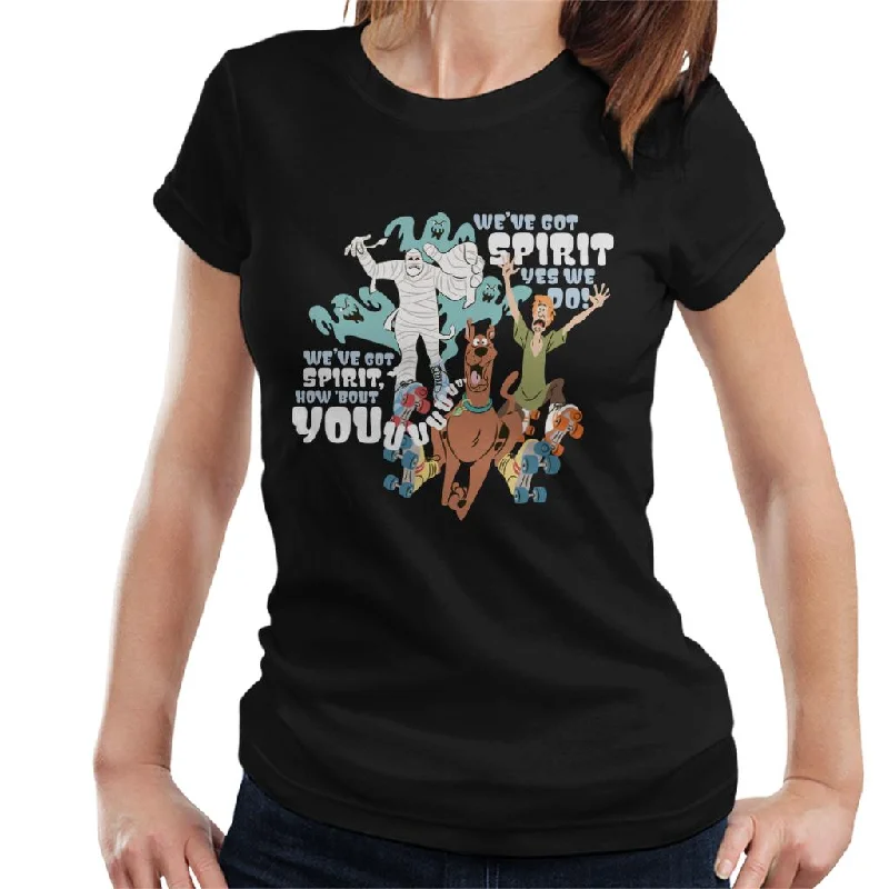 Scooby Doo Halloween We Have Got Spirit Women's T-Shirt Zippered Front Buttoned Front Snap Front