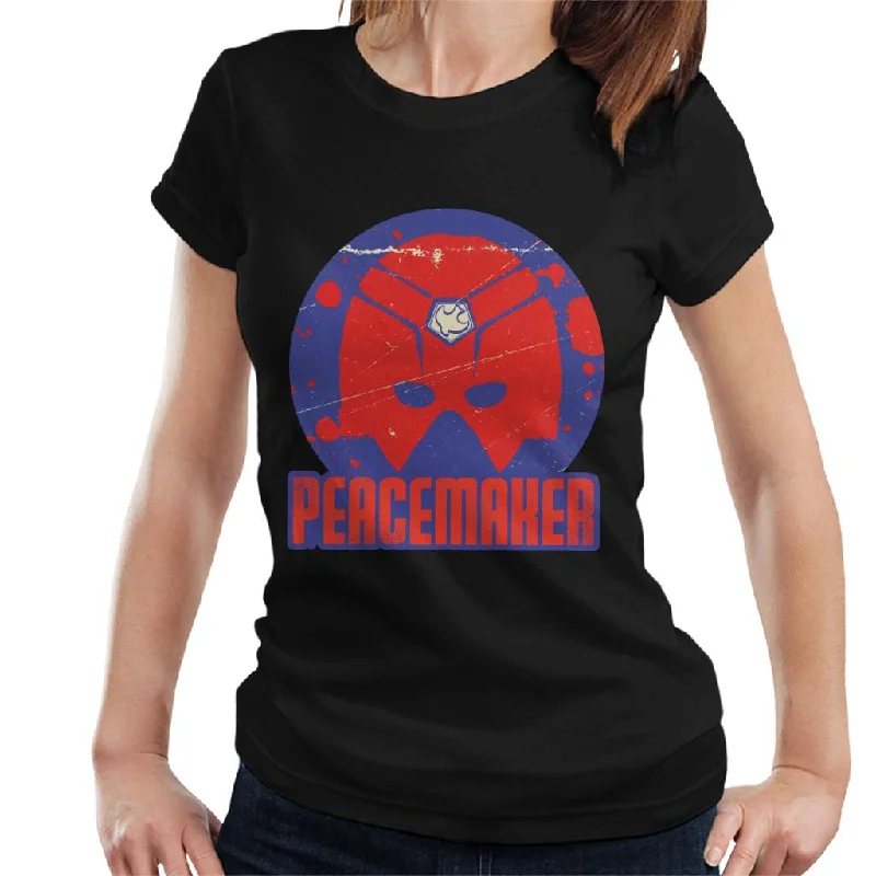 Peacemaker Red Helmet Silhouette Women's T-Shirt Lace Blend Ribbed Blend Corduroy Blend