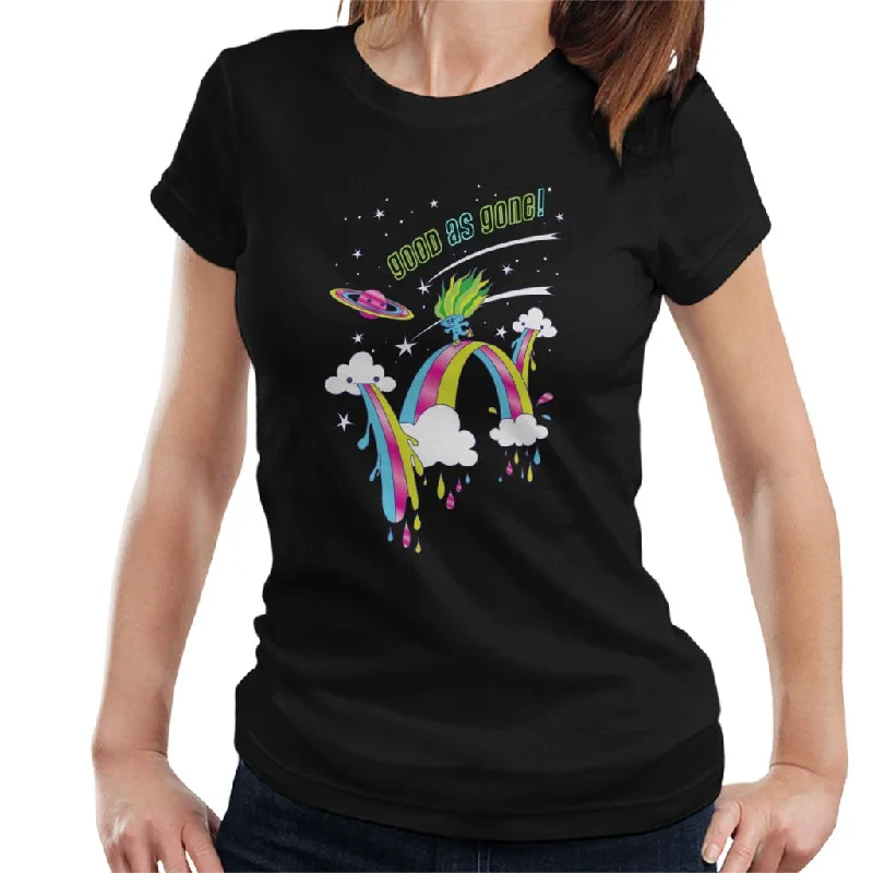 Trolls Good As Gone Rainbow Roller Skating Women's T-Shirt Houndstooth Herringbone Solid