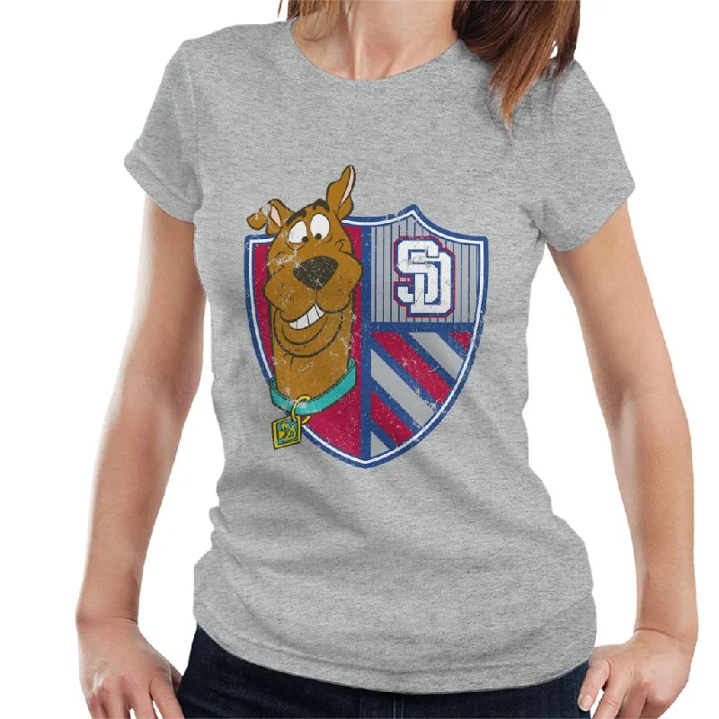 Scooby Doo Sports Crest Women's T-Shirt Collared T-Shirt Boat Neck A-Line