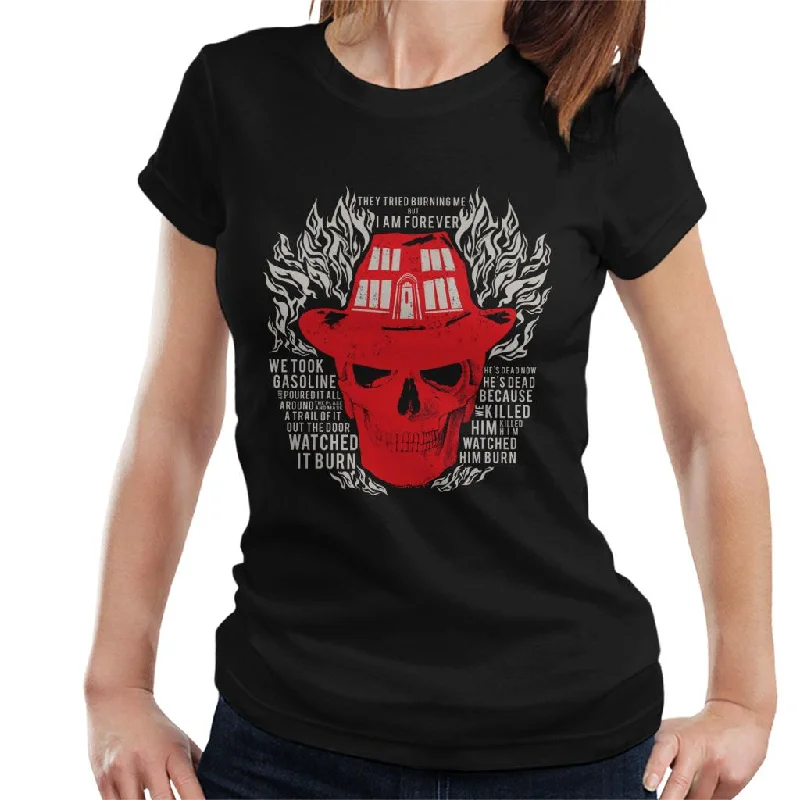 A Nightmare On Elm Street Freddy Krueger I Am Forever Women's T-Shirt Front Pockets Side Pockets Patch Pockets