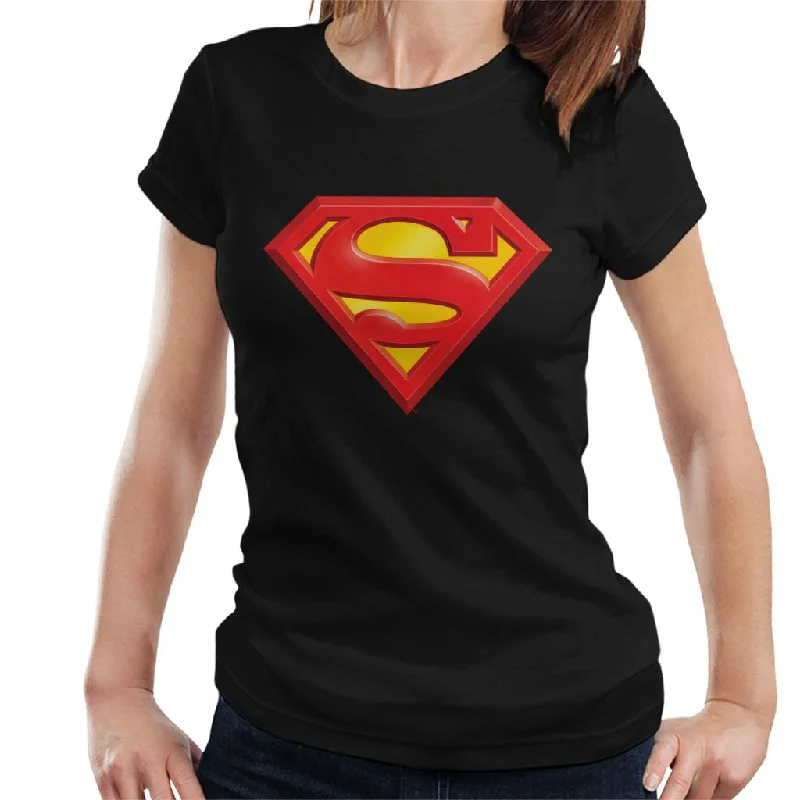 Superman Classic Logo Women's T-Shirt Collared T-Shirt Boat Neck A-Line
