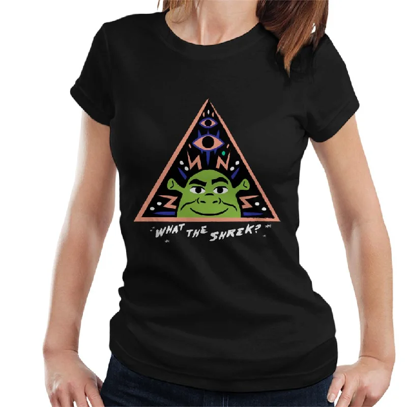 Shrek What The Shrek Triangle Women's T-Shirt Mesh Blend Leather Blend Suede Blend