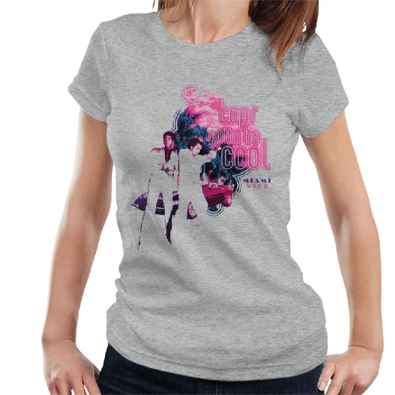 Miami Vice Cops Gotta Be Cool Women's T-Shirt Mesh Canvas Denim