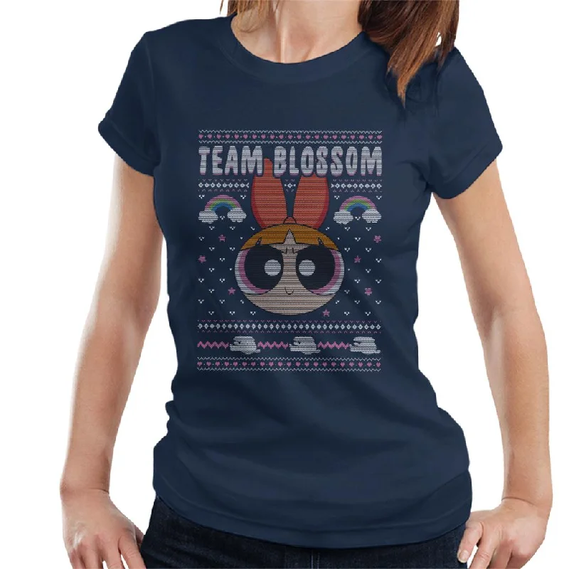Powerpuff Girls Christmas Team Blossom Women's T-Shirt Iron Safe Non-Iron Wrinkle Free