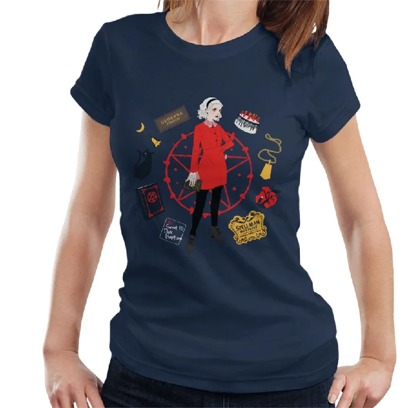 The Chilling Adventures Of Sabrina Gehenna Station Women's T-Shirt Houndstooth Herringbone Solid