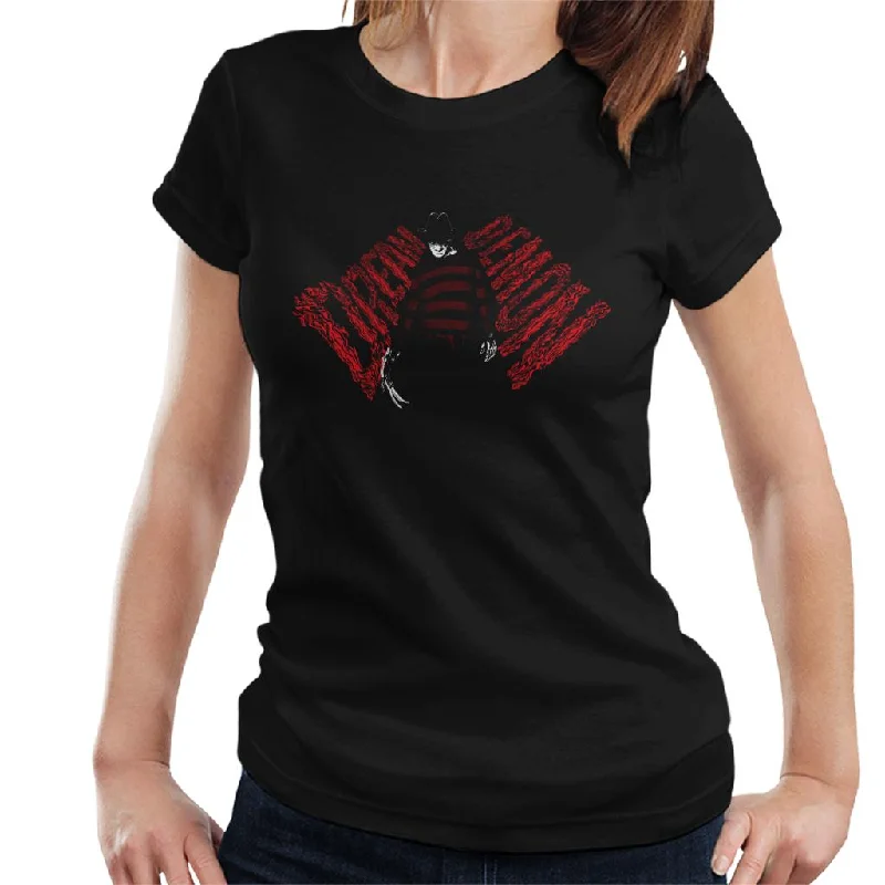 A Nightmare On Elm Street Freddy Krueger Dream Demon Women's T-Shirt Welt Pockets Slit Pockets
