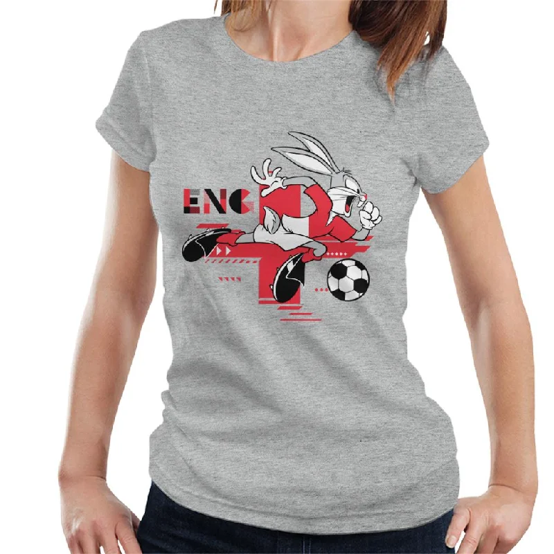 Looney Tunes Football Bugs Bunny Sprinting Women's T-Shirt Notch Collar Peter Pan Collar Cowl Neck Looney Tunes Football Bugs Bunny Sprinting Women's T-Shirt Notch Collar Peter Pan Collar Cowl Neck