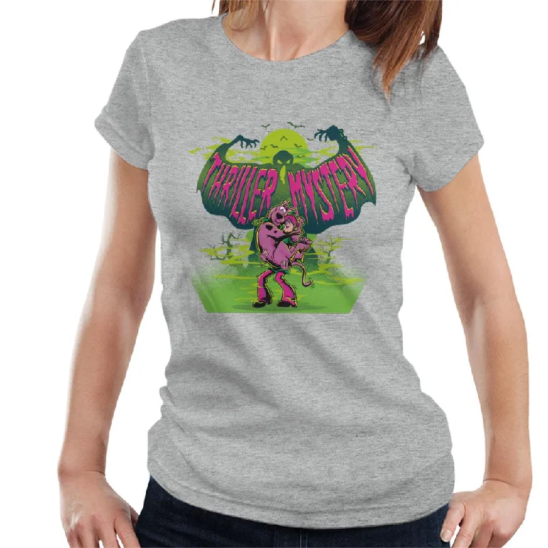 Scooby Doo Halloween Shaggy Thriller Mystery Women's T-Shirt Ribbed T-Shirt High Neck Heavyweight