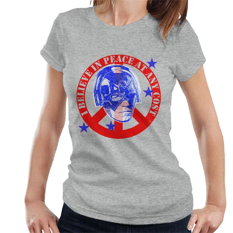 Peacemaker I Believe In Peace At Any Cost Women's T-Shirt Striped Floral Plaid