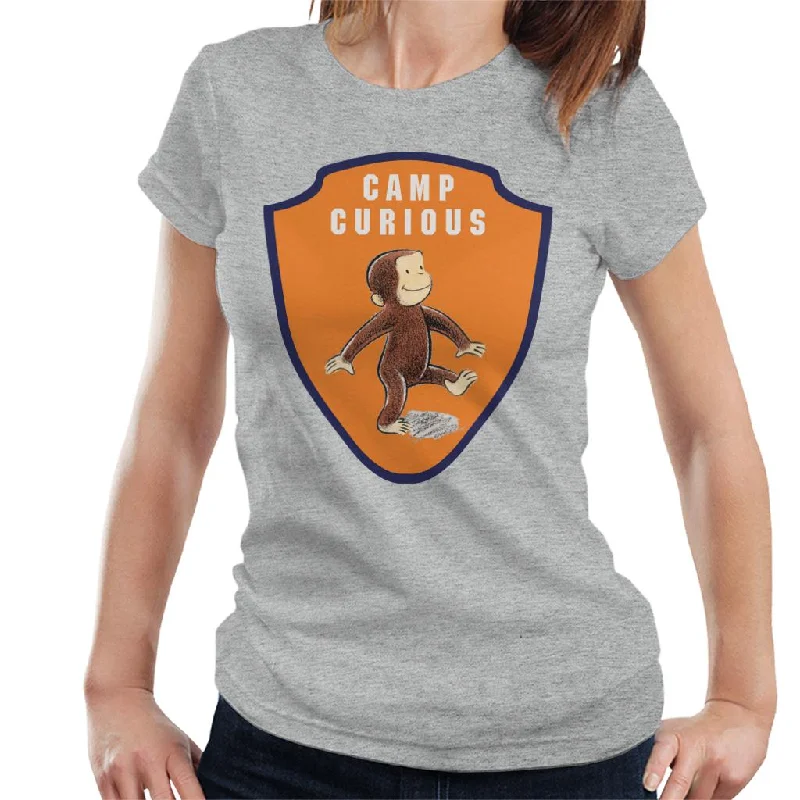 Curious George Camp Badge Women's T-Shirt Hooded Caped Shawl Collar