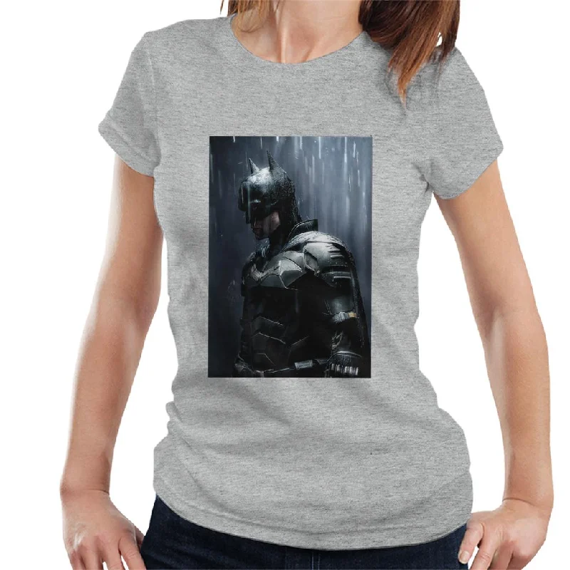 The Batman Cinematic Rain Women's T-Shirt Collared Crew Neck Turtle Neck