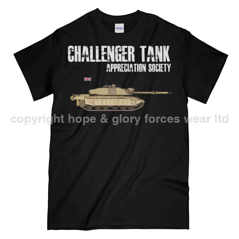 Challenger Tank Appreciation Society Printed T-Shirt Mesh Blend Leather Blend Suede Blend
