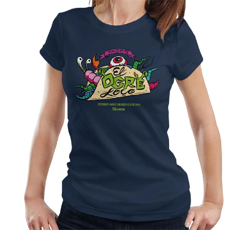 Shrek Tacos El Ogre Loco Women's T-Shirt Print Jacquard Patchwork