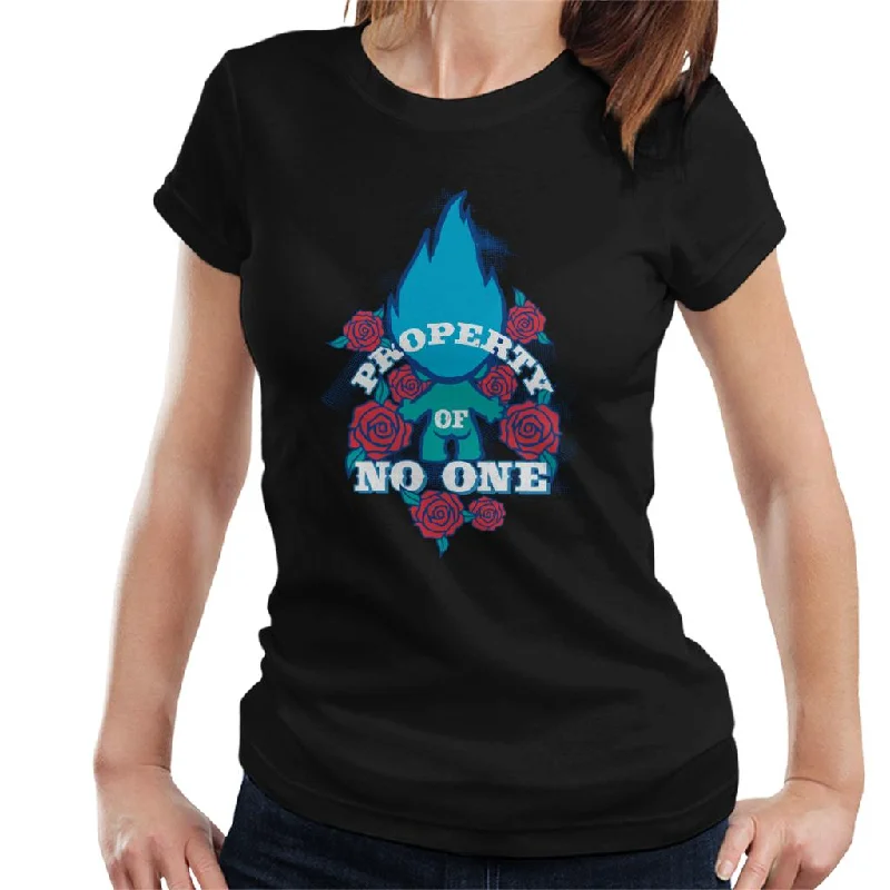 Trolls Roses Property Of No One Women's T-Shirt Houndstooth Herringbone Solid