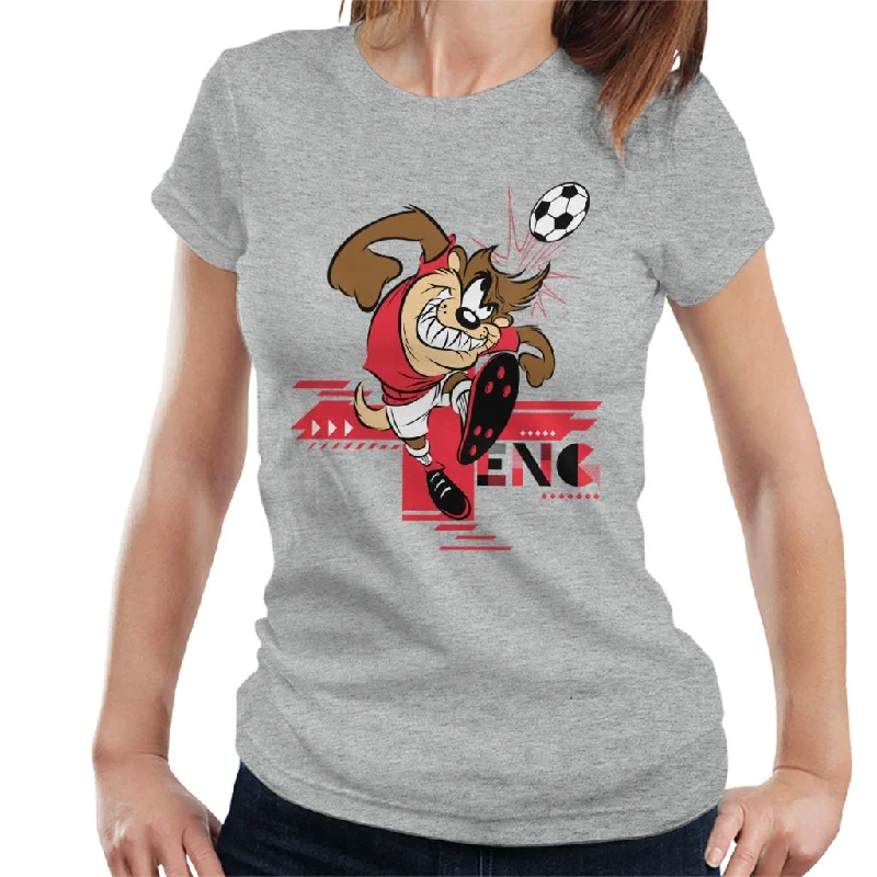 Looney Tunes Football Taz For England Header Women's T-Shirt Nylon Fabric Polyester Fabric Spandex Fabric