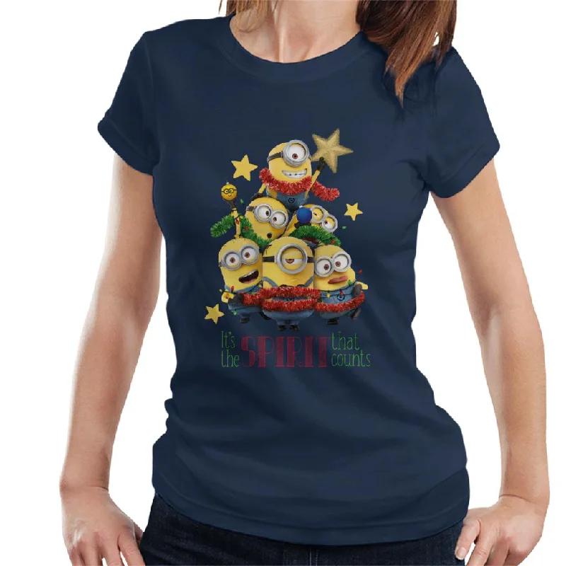 Minions Christmas It's The Spirit That Counts Women's T-Shirt Elegant Classic Vintage