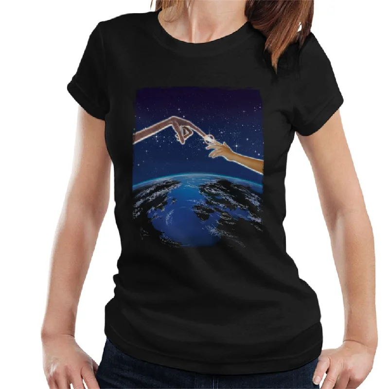 E.T. Earth Movie Poster Women's T-Shirt Jersey Fabric Tulle Fabric Batik Fabric