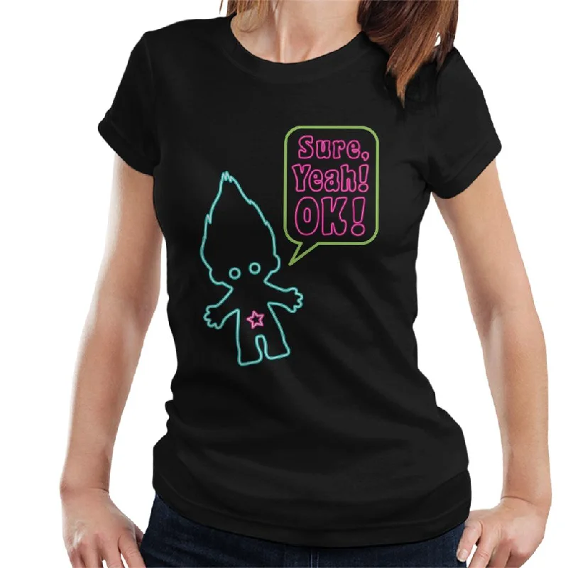 Trolls Neon Sure Yeah Ok Women's T-Shirt Basic T-Shirt Crew Neck Short Sleeve