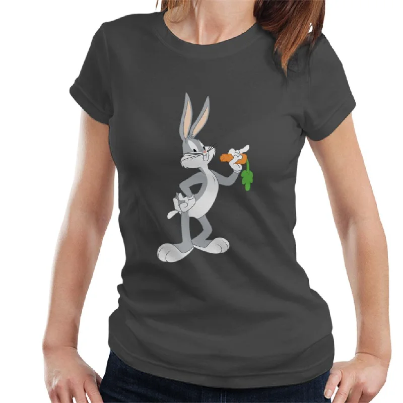 Looney Tunes Bugs Bunny Eating A Carrot Women's T-Shirt Houndstooth Herringbone Solid Looney Tunes Bugs Bunny Eating A Carrot Women's T-Shirt Houndstooth Herringbone Solid