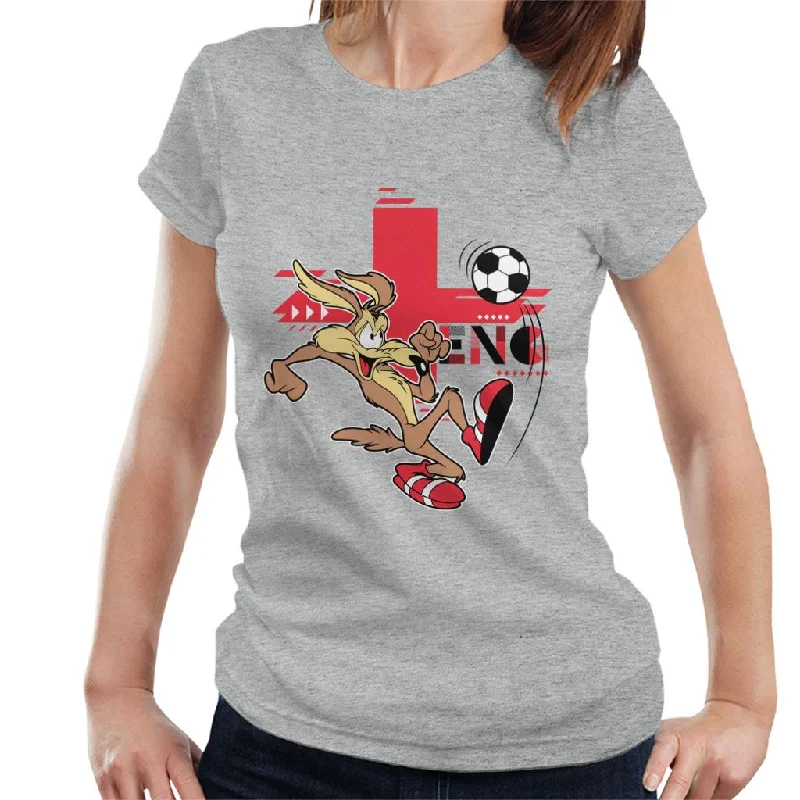 Looney Tunes Football Wile E Coyote Skills Women's T-Shirt Satin Fabric Silk Fabric Chiffon Fabric