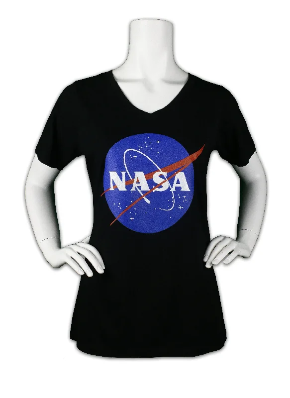 NASA V Neck shirt Graphic Embroidered Appliqued