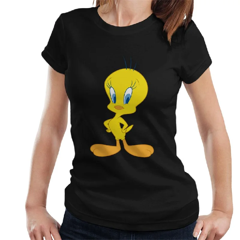 Looney Tunes Tweety Pie Women's T-Shirt Polka Dot Checkered Tartan