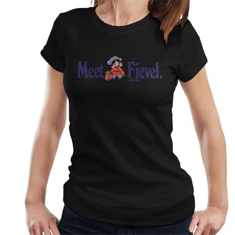 An American Tail Meet Fievel Mousekewitz Women's T-Shirt Mesh Blend Leather Blend Suede Blend
