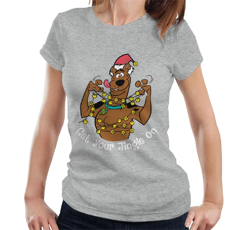 Scooby Doo Christmas Tangled In Lights Women's T-Shirt Hooded Caped Shawl Collar