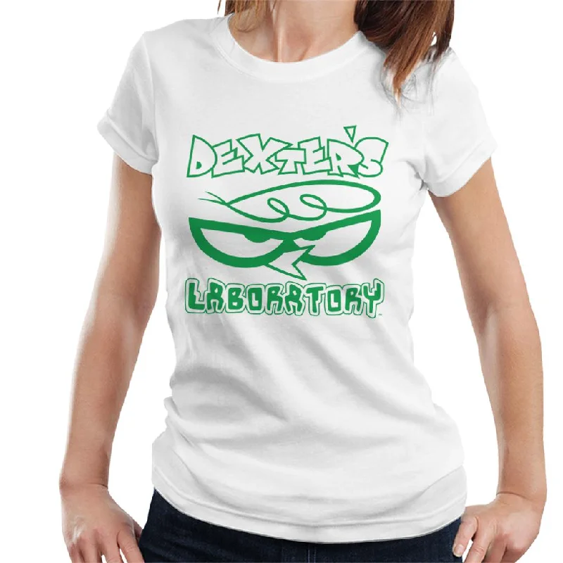 Dexter's Laboratory Logo Silhouette Women's T-Shirt Asymmetrical Pockets Print