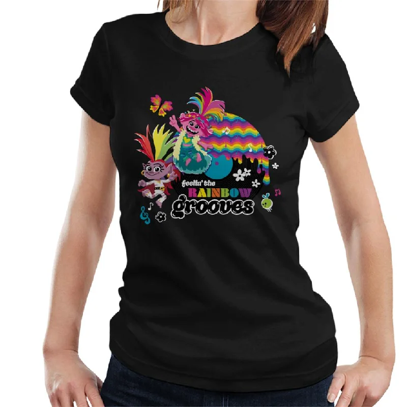 Trolls Feelin The Rainbow Grooves Women's T-Shirt Jersey Fabric Tulle Fabric Batik Fabric